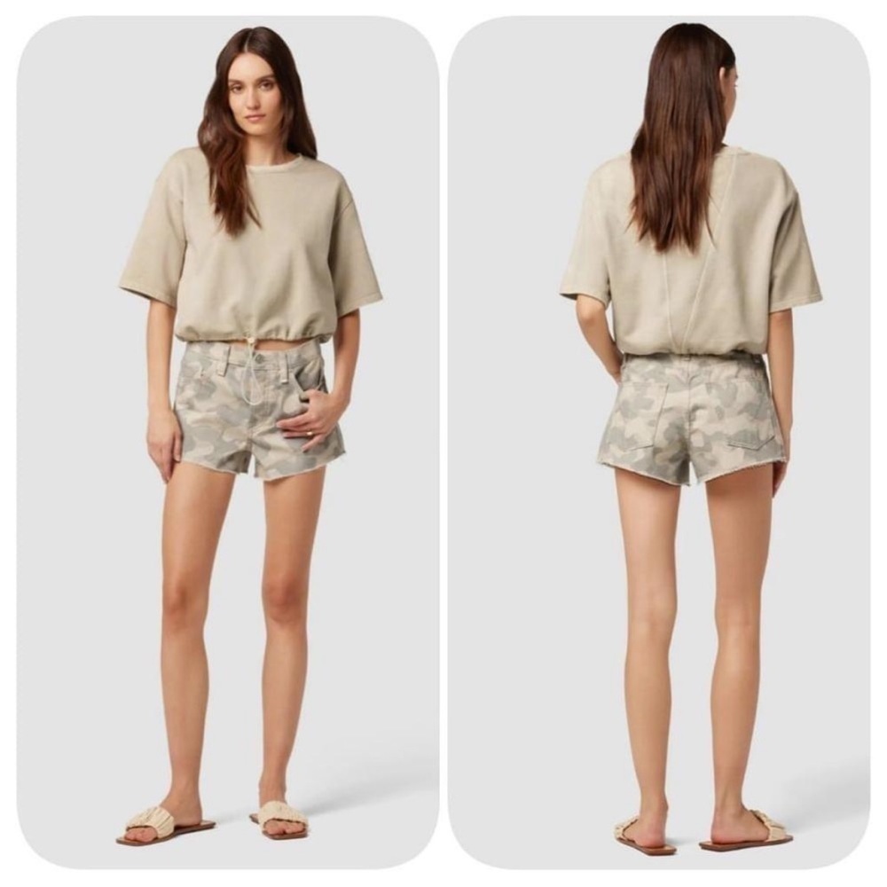 Hudson Lori High Rise Camo Cutoff Jean Shorts Size 24